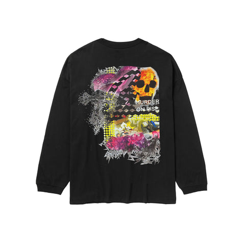 Long sleeve T shirt cross rhinestone