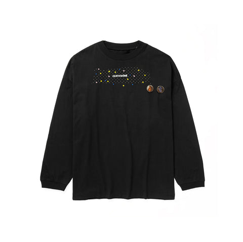 Long sleeve T shirt cross rhinestone